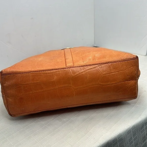 Cole Haan pop of color orange creamsicle leather hobo bag